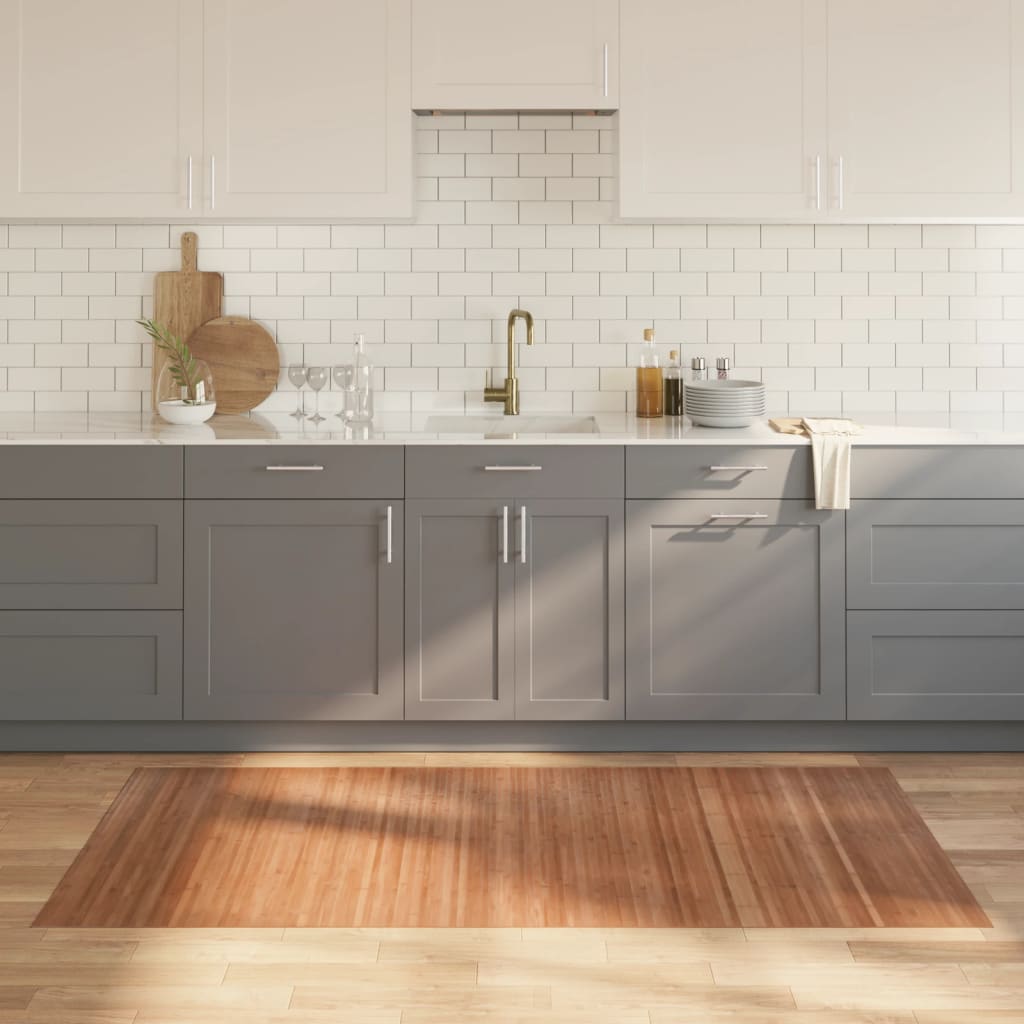 Teppich Rechteckig Natur 100x200 cm Bambus