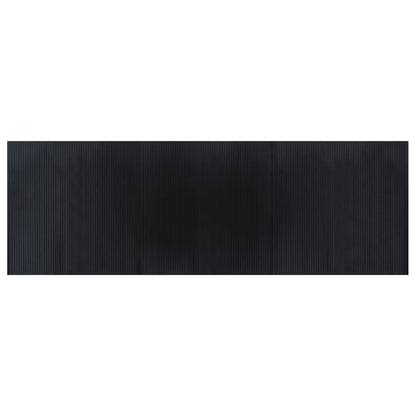 Teppich Rechteckig Schwarz 100x300 cm Bambus