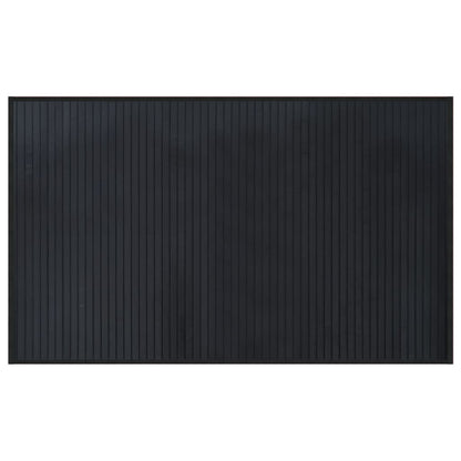 Teppich Rechteckig Schwarz 60x100 cm Bambus