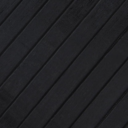 Teppich Rechteckig Schwarz 60x100 cm Bambus