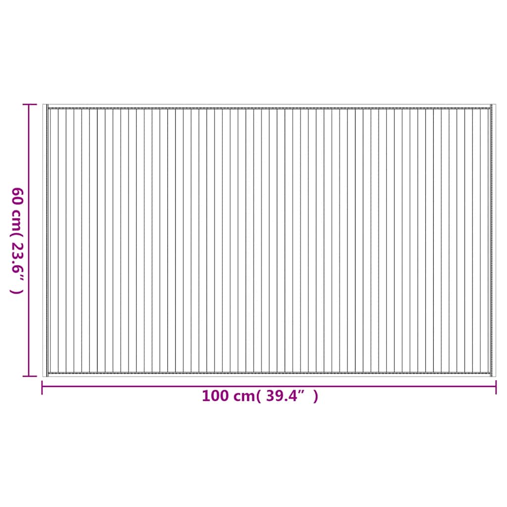 Teppich Rechteckig Braun 60x100 cm Bambus