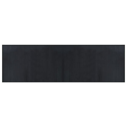 Teppich Rechteckig Schwarz 60x200 cm Bambus