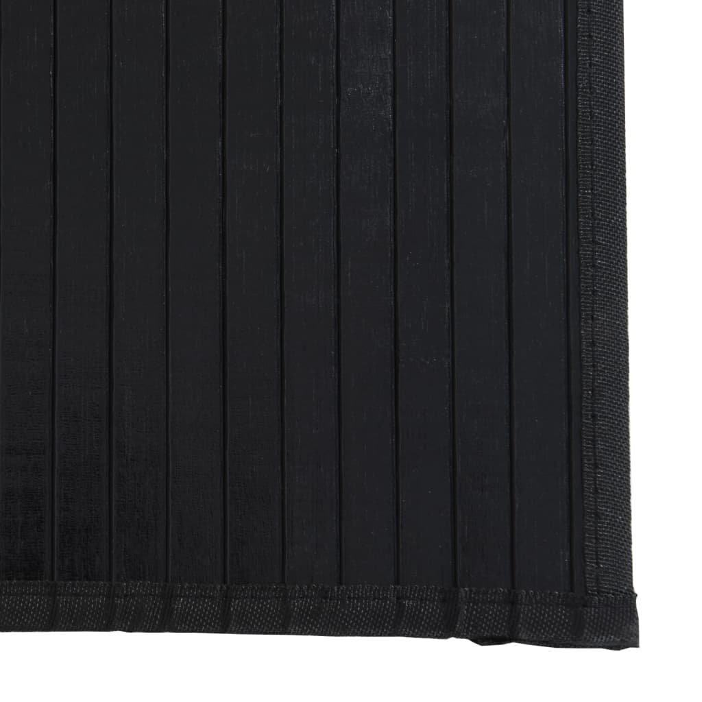 Teppich Rechteckig Schwarz 60x200 cm Bambus