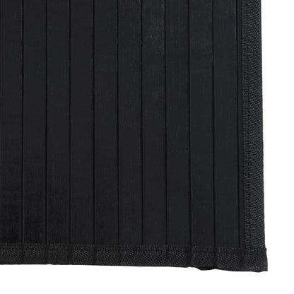 Teppich Rechteckig Schwarz 60x200 cm Bambus