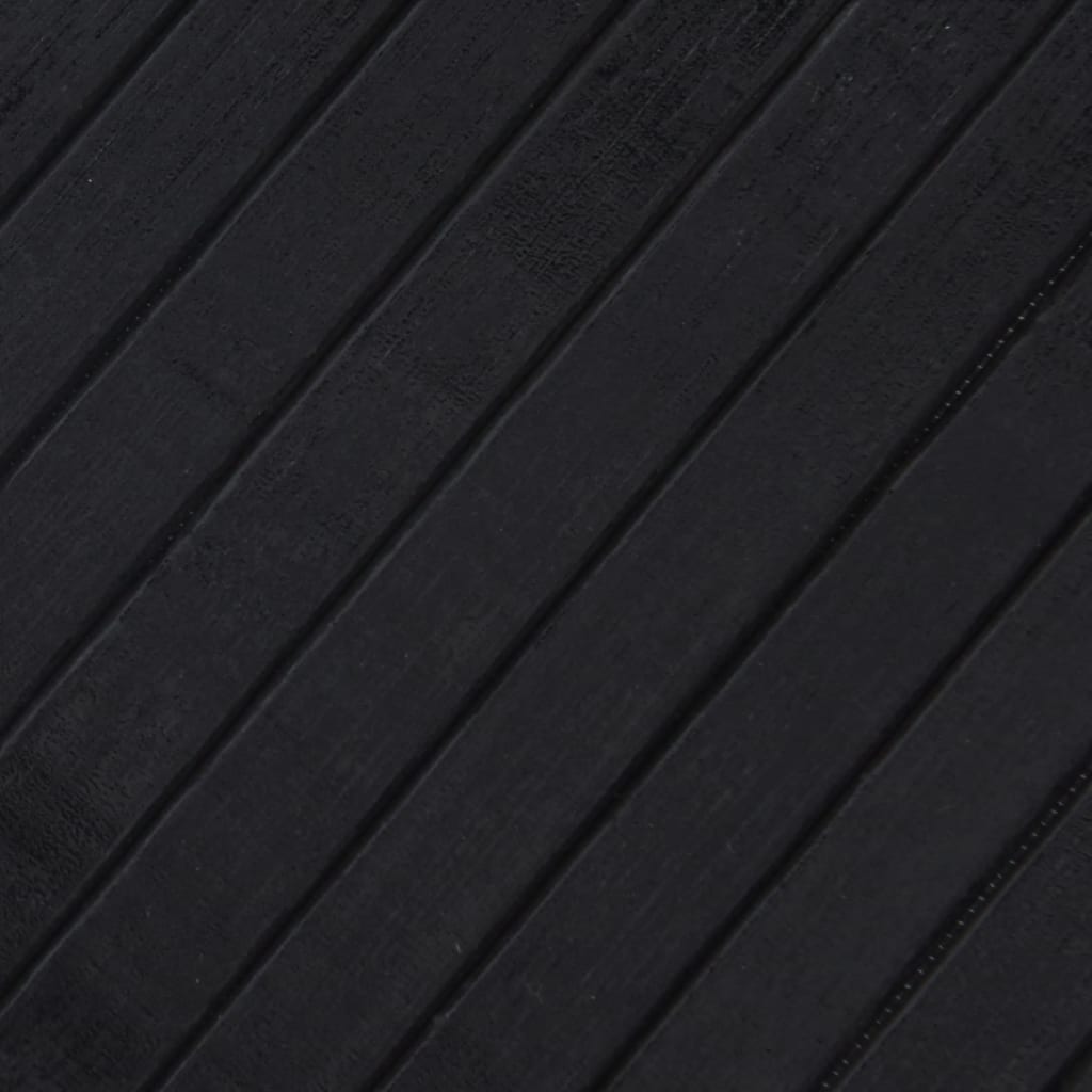 Teppich Rechteckig Schwarz 60x200 cm Bambus