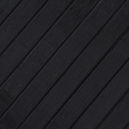 Teppich Rechteckig Schwarz 60x200 cm Bambus