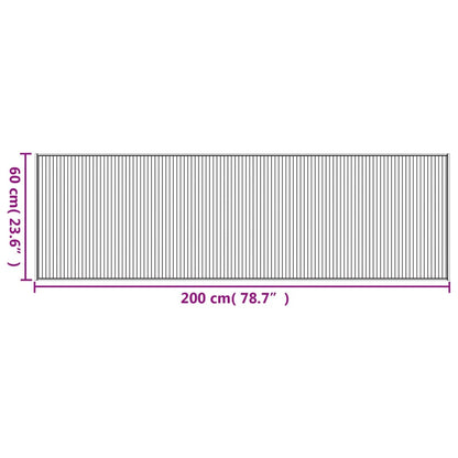 Teppich Rechteckig Schwarz 60x200 cm Bambus
