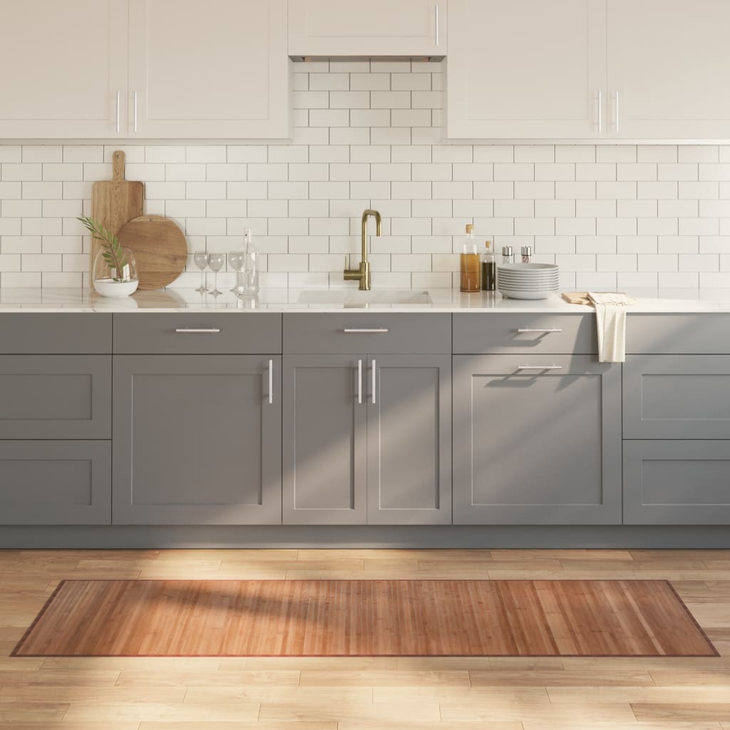 Teppich Rechteckig Natur 60x200 cm Bambus