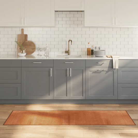 Teppich Rechteckig Braun 60x200 cm Bambus