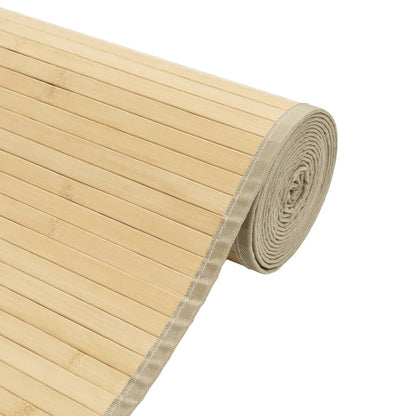 Teppich Rechteckig Hell Natur 60x200 cm Bambus