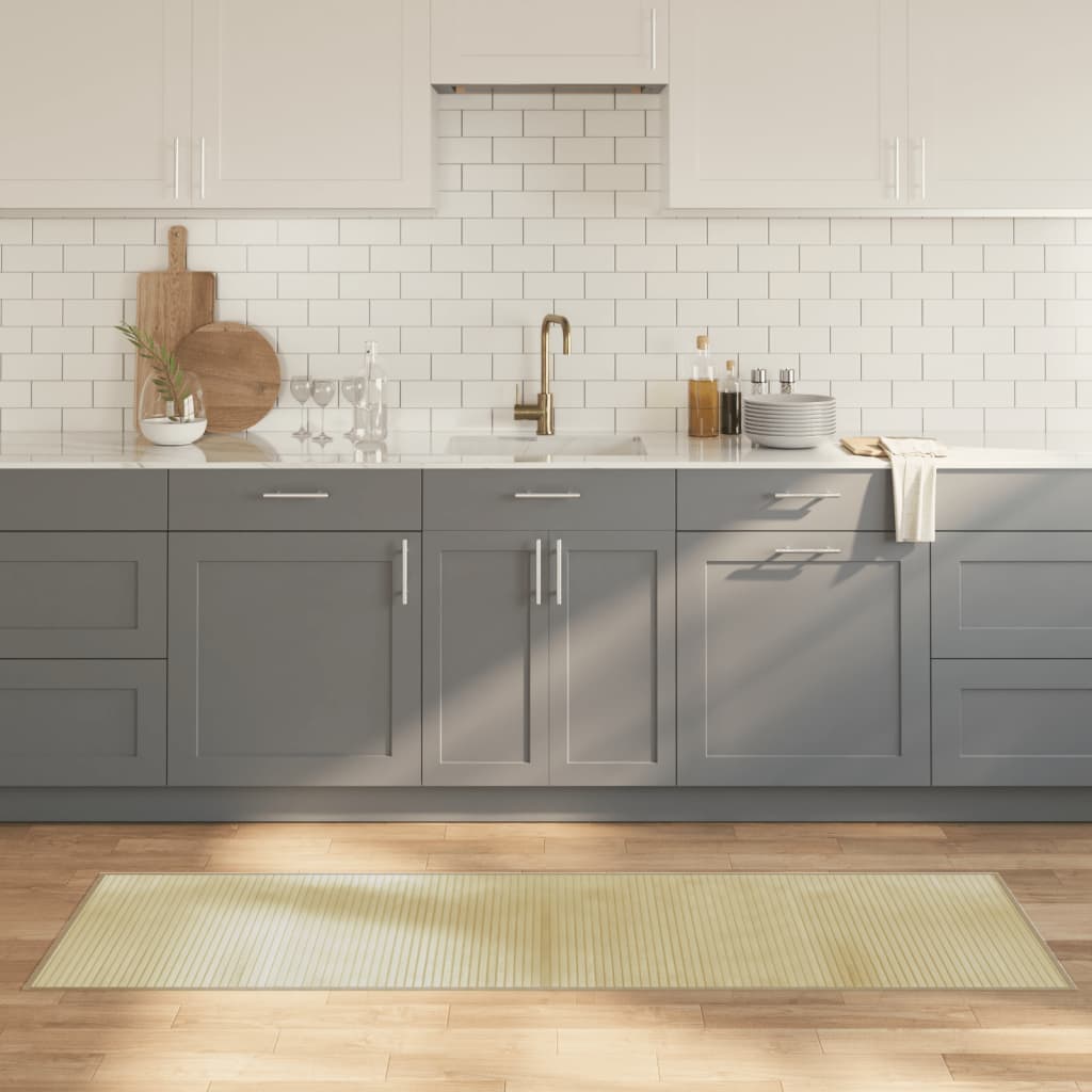 Teppich Rechteckig Hell Natur 60x200 cm Bambus