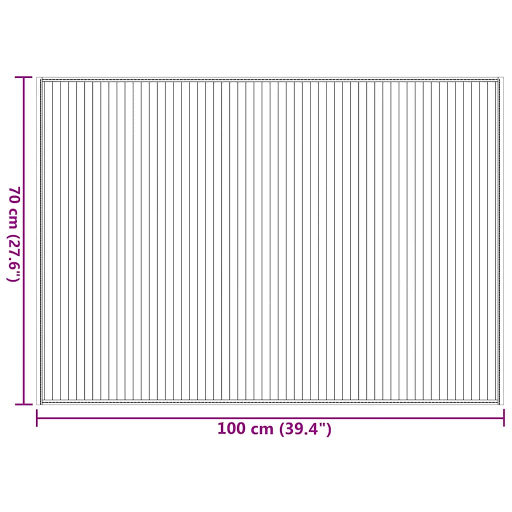 Teppich Rechteckig Braun 70x100 cm Bambus