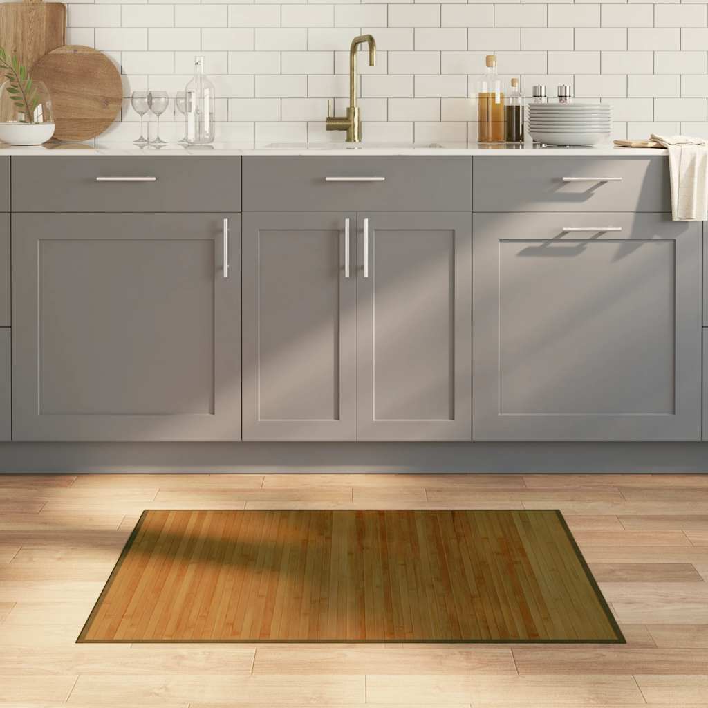 Teppich Rechteckig Braun 70x100 cm Bambus