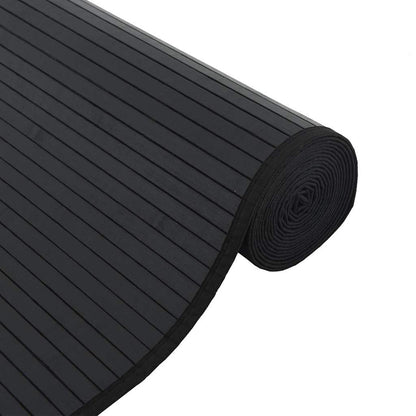Teppich Rechteckig Schwarz 70x200 cm Bambus