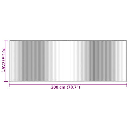 Teppich Rechteckig Schwarz 70x200 cm Bambus