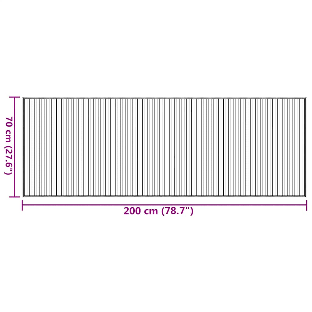 Teppich Rechteckig Braun 70x200 cm Bambus