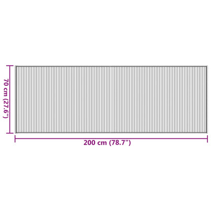 Teppich Rechteckig Hell Natur 70x200 cm Bambus