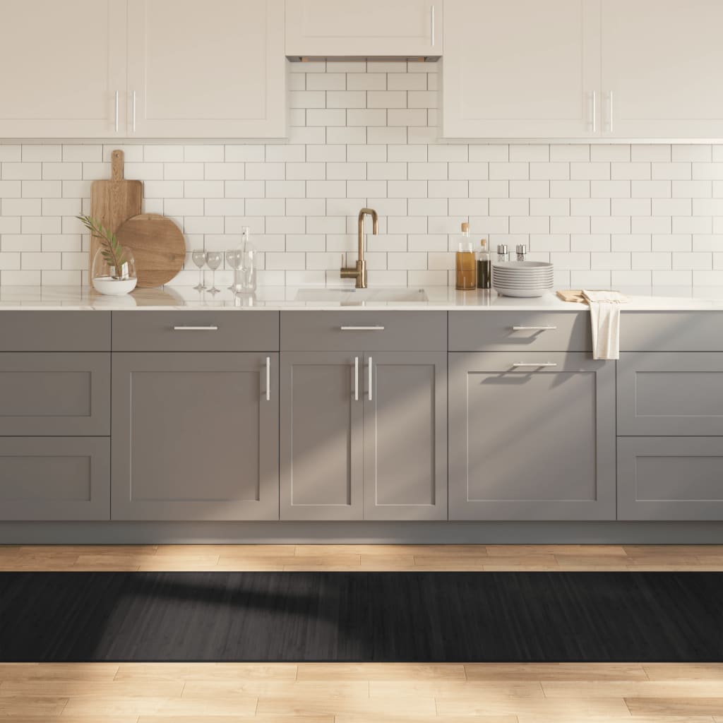 Carpet Rectangular Black 70x500 cm Bamboo