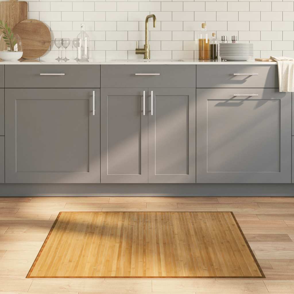 Teppich Rechteckig Natur 80x100 cm Bambus