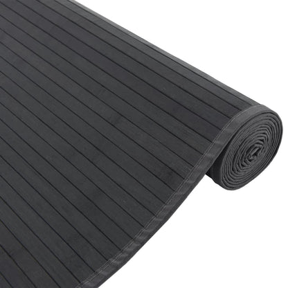 Teppich Rechteckig Schwarz 80x200 cm Bambus