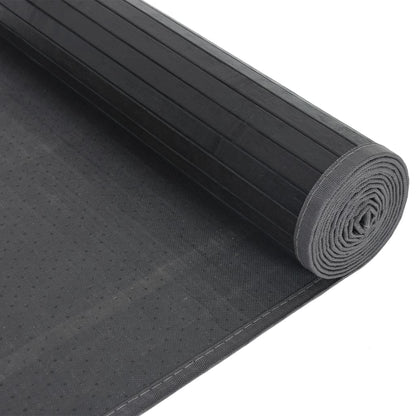 Teppich Rechteckig Schwarz 80x200 cm Bambus