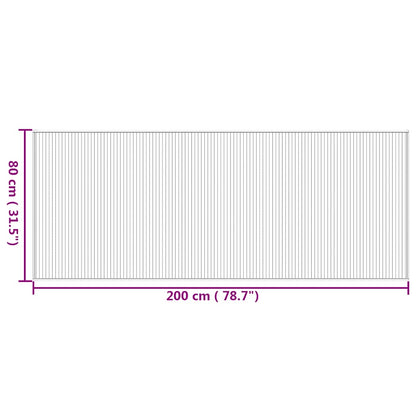 Teppich Rechteckig Natur 80x200 cm Bambus