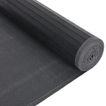Teppich Rechteckig Grau 80x200 cm Bambus
