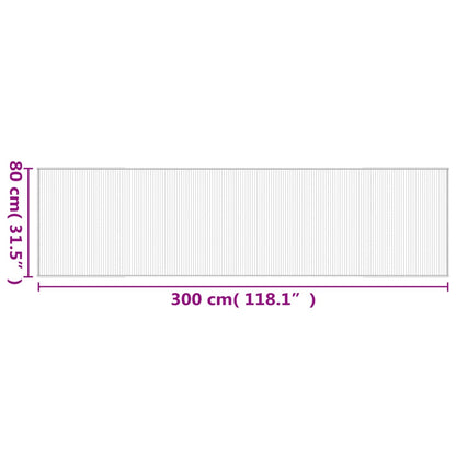 Teppich Rechteckig Schwarz 80x300 cm Bambus