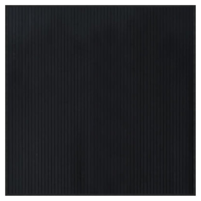 Teppich Quadratisch Schwarz 100x100 cm Bambus