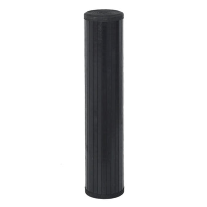 Teppich Quadratisch Schwarz 100x100 cm Bambus