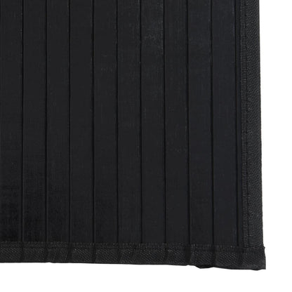 Teppich Quadratisch Schwarz 100x100 cm Bambus