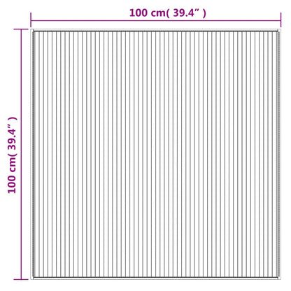 Teppich Quadratisch Schwarz 100x100 cm Bambus