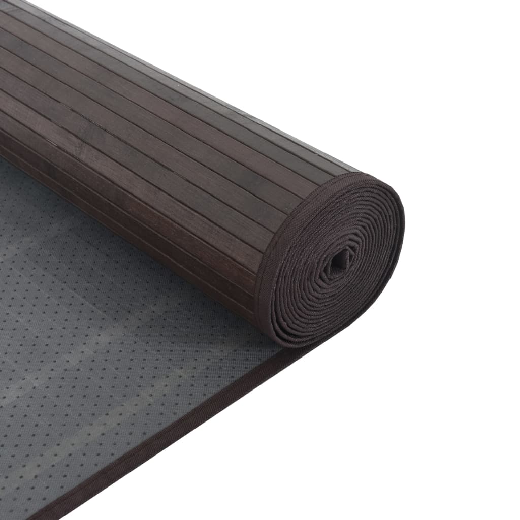 Carpet Square Dark Brown 100x100 cm Bamboo