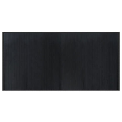 Teppich Rechteckig Schwarz 100x200 cm Bambus