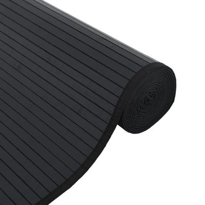 Teppich Rechteckig Schwarz 100x200 cm Bambus