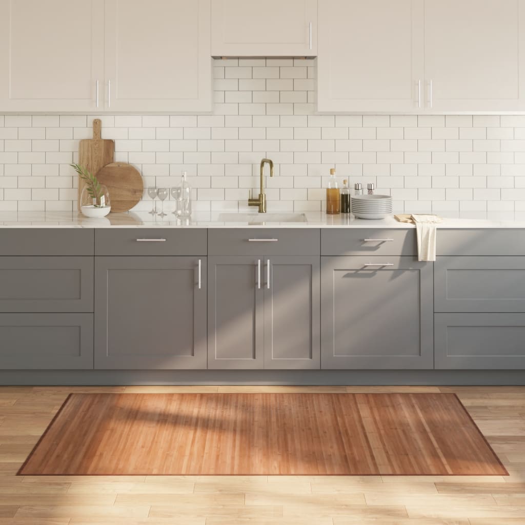 Teppich Rechteckig Natur 100x200 cm Bambus