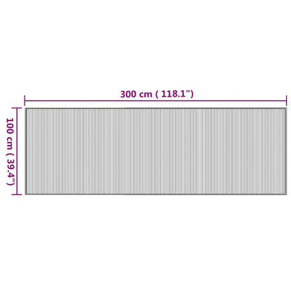 Teppich Rechteckig Natur 100x300 cm Bambus