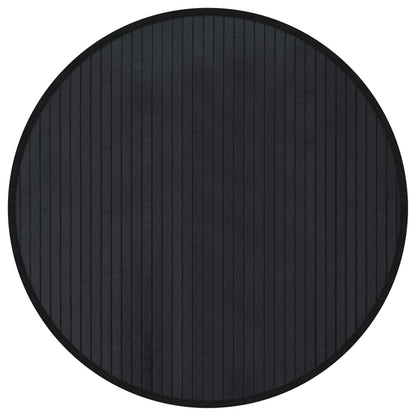 Teppich Rund Schwarz 60 cm Bambus
