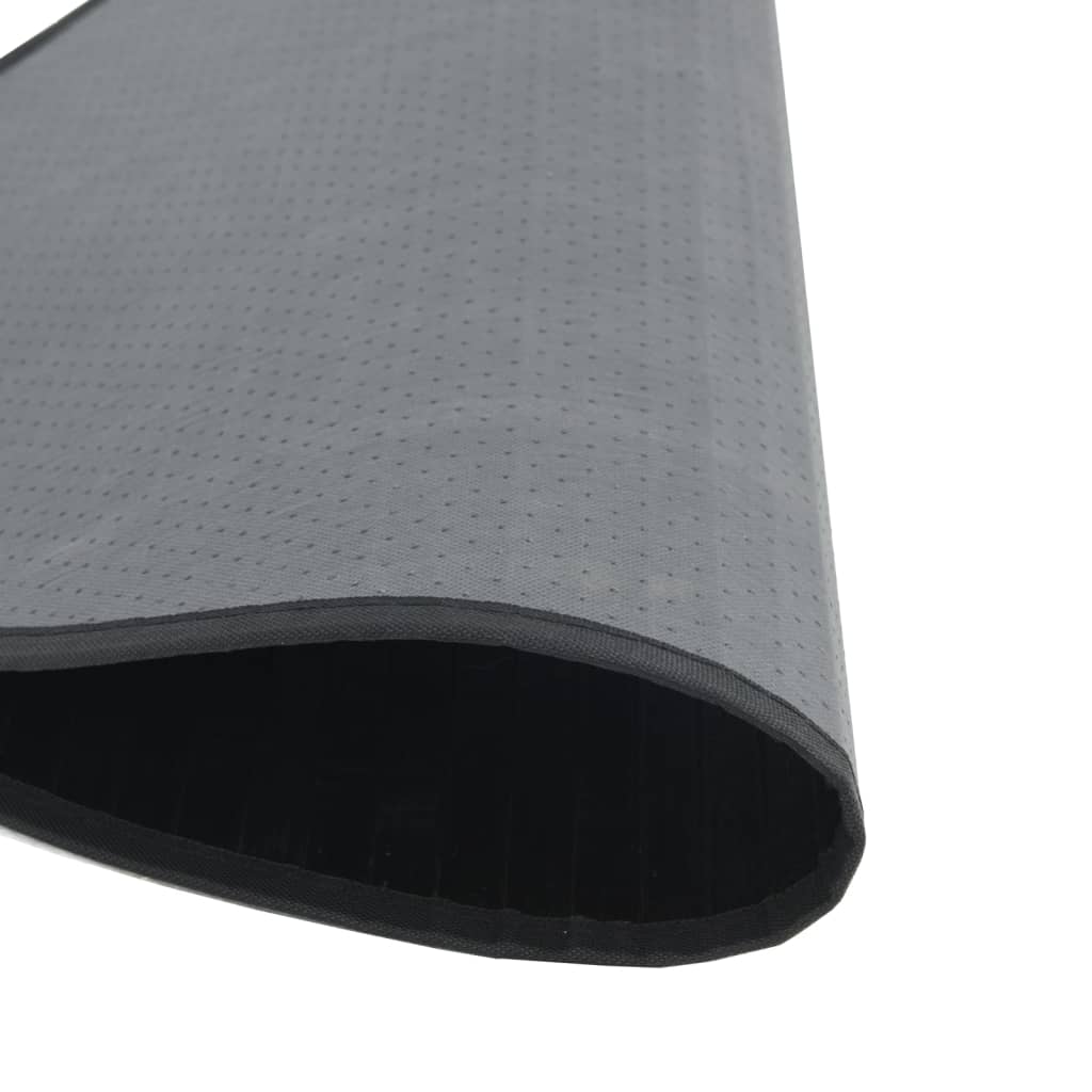 Teppich Rund Schwarz 60 cm Bambus