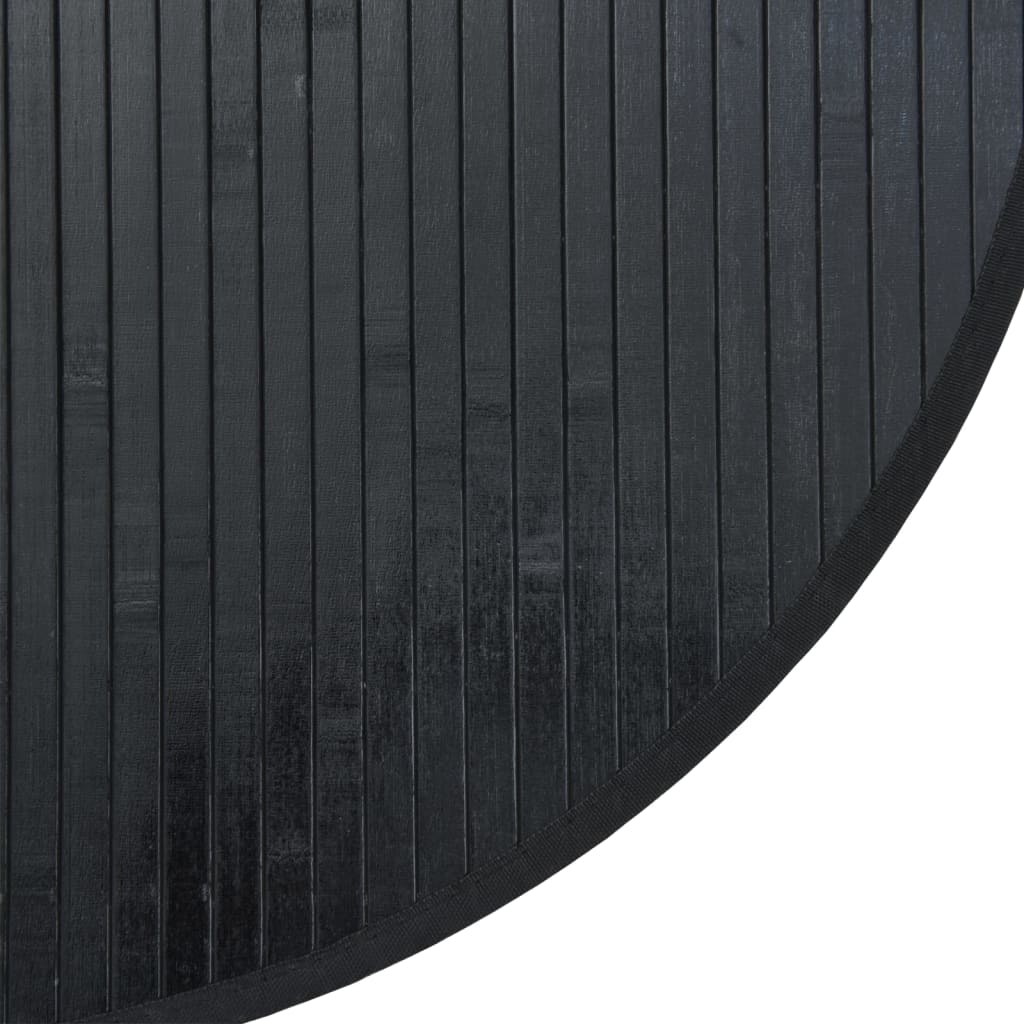 Teppich Rund Schwarz 60 cm Bambus