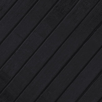 Teppich Rund Schwarz 60 cm Bambus