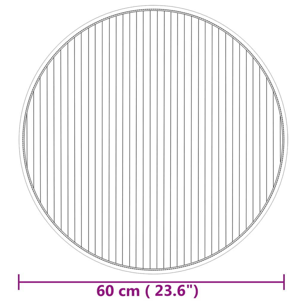 Teppich Rund Natur 60 cm Bambus