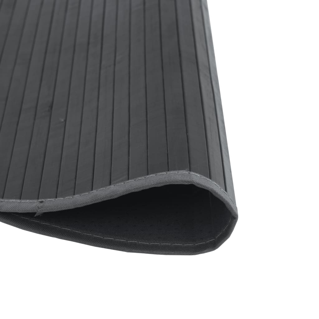 Teppich Rund Grau 60 cm Bambus