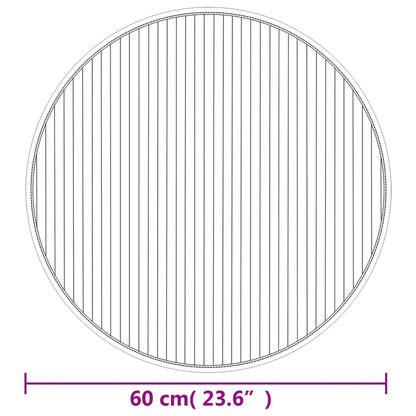 Teppich Rund Grau 60 cm Bambus