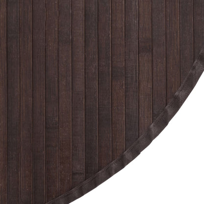 Teppich Rund Dunkelbraun 60 cm Bambus