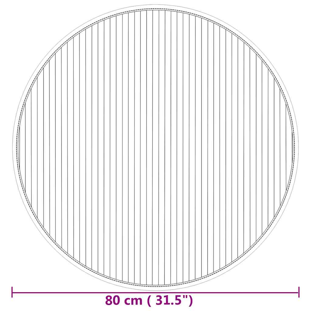 Teppich Rund Natur 80 cm Bambus
