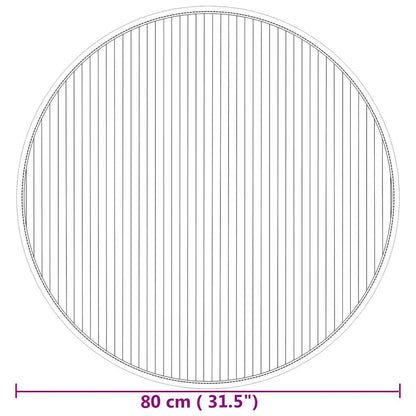 Teppich Rund Natur 80 cm Bambus