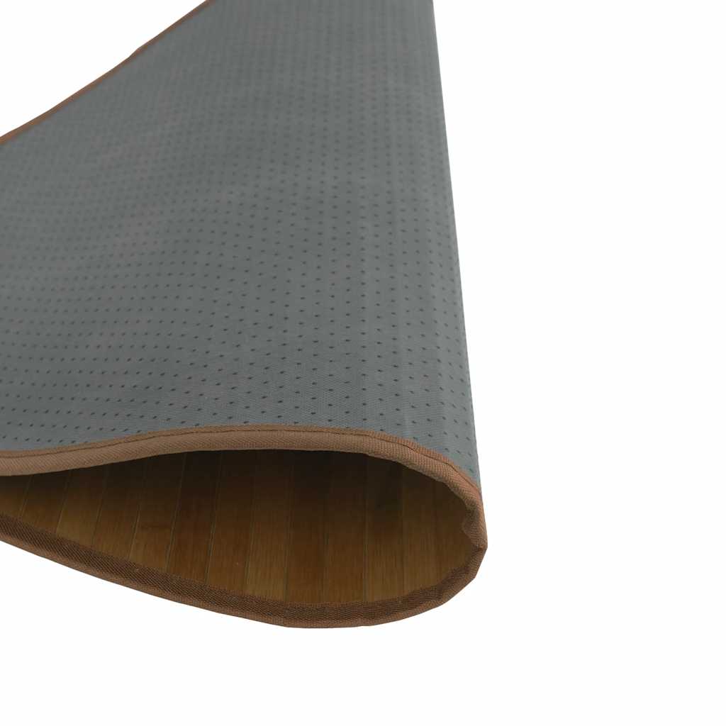 Teppich Rund Braun 80 cm Bambus
