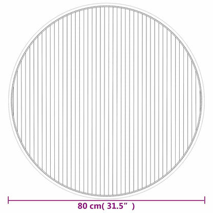 Teppich Rund Braun 80 cm Bambus