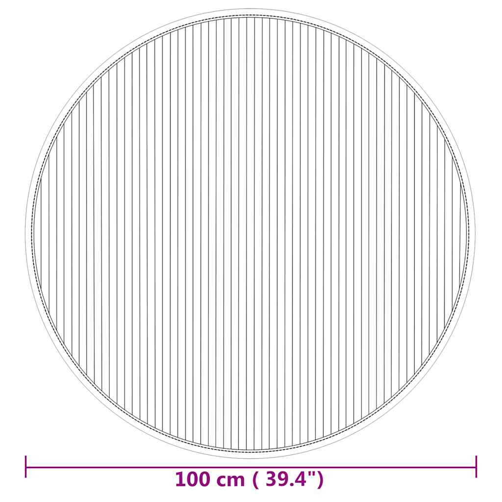 Teppich Rund Natur 100 cm Bambus